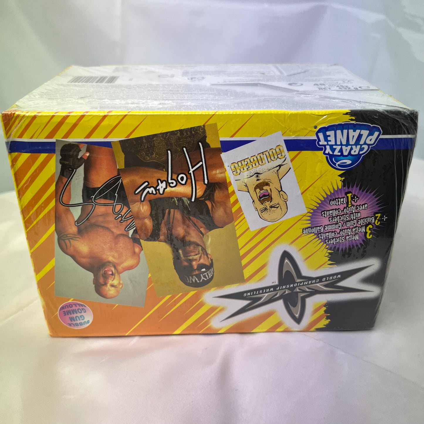 Factory sealed box of WCW Mega Stickers Crazy Planet 1999 WWE