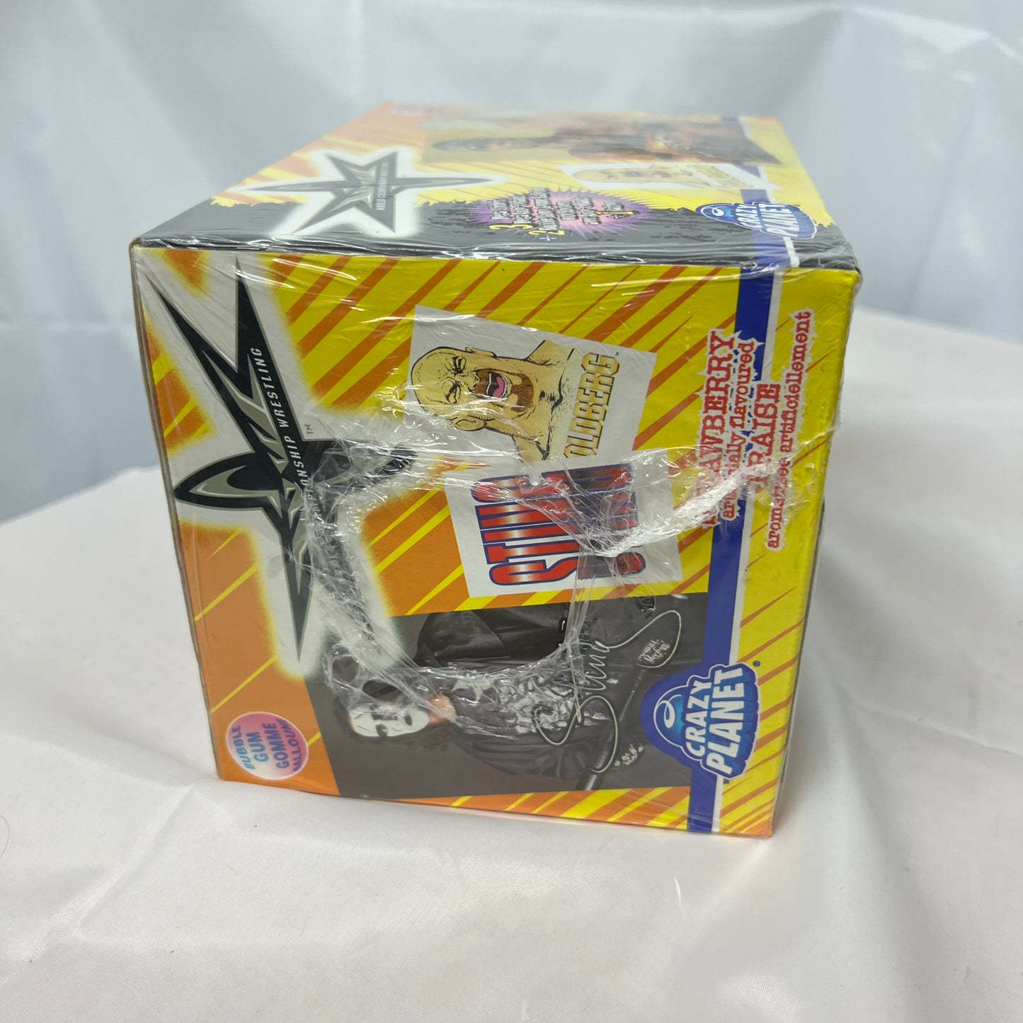 Factory sealed box of WCW Mega Stickers Crazy Planet 1999 WWE