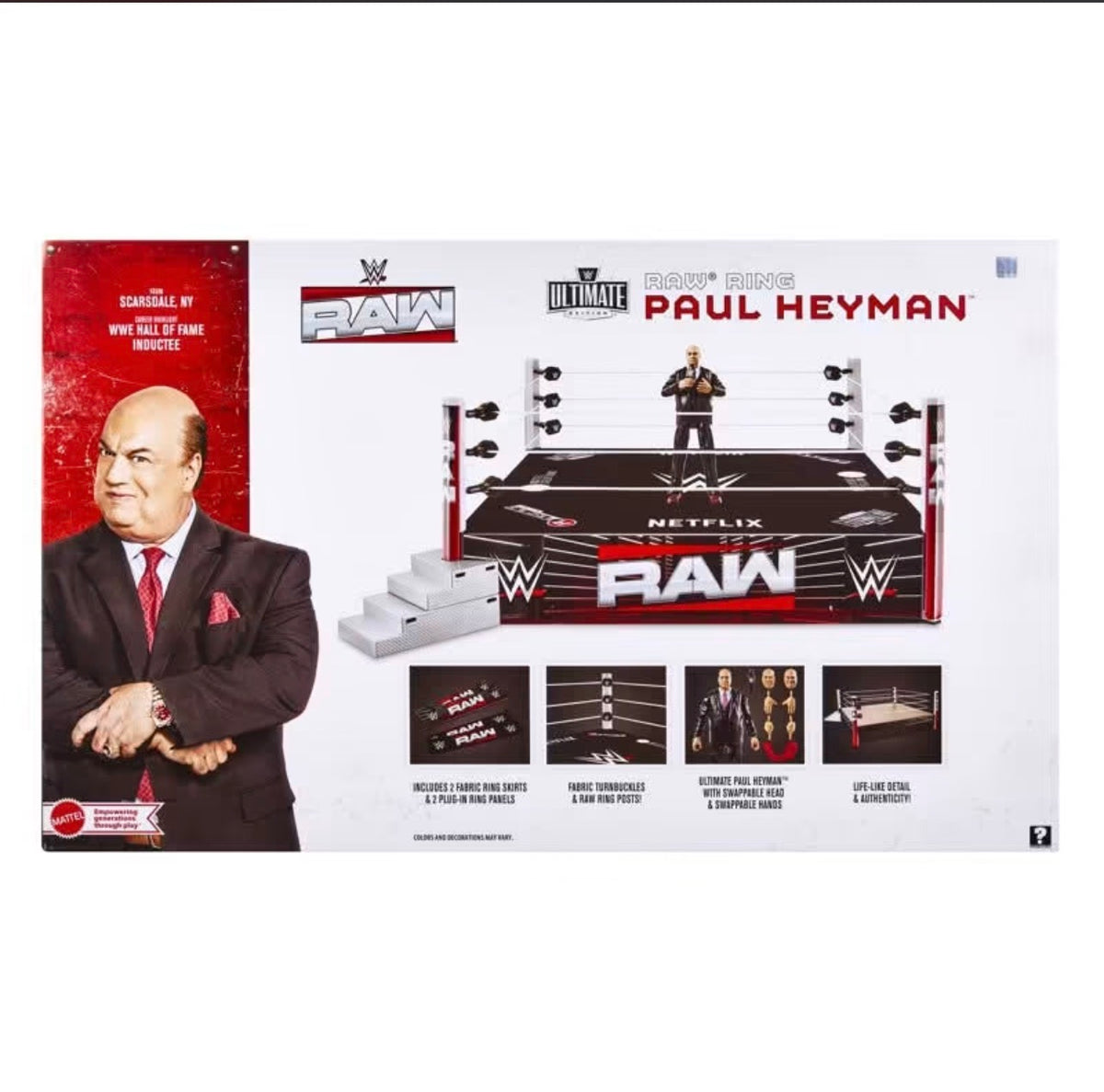 PREORDER WWE Raw Netflix Scale Ring with Paul Heyman Figure Exclusive