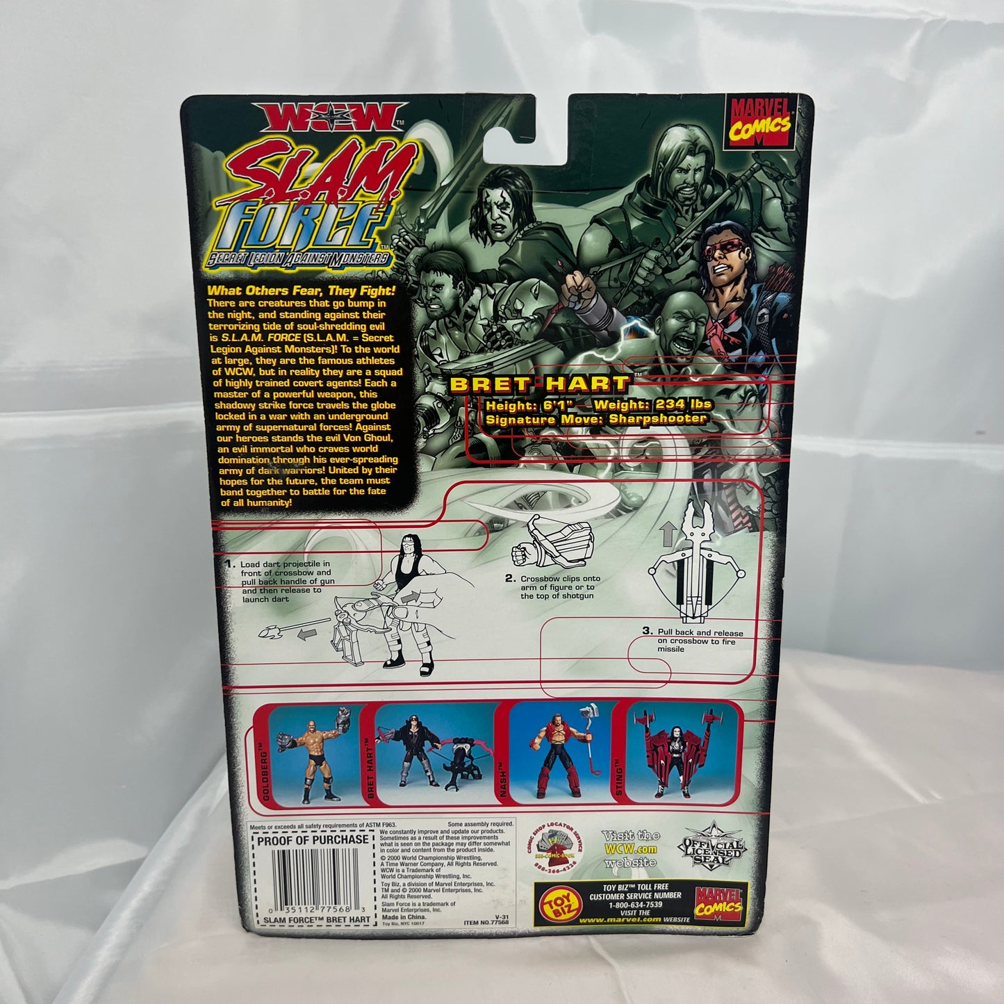 Bret Hart - WCW Slam Force Action Figure WWE