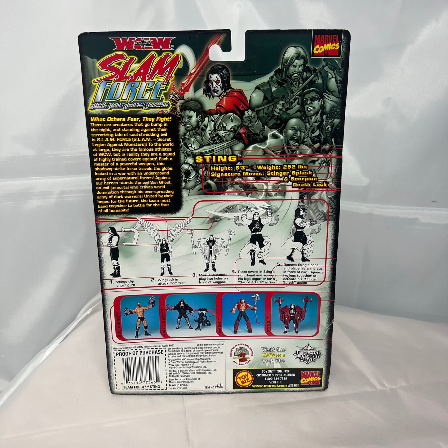 Sting - WCW Slam Force Action Figure WWE