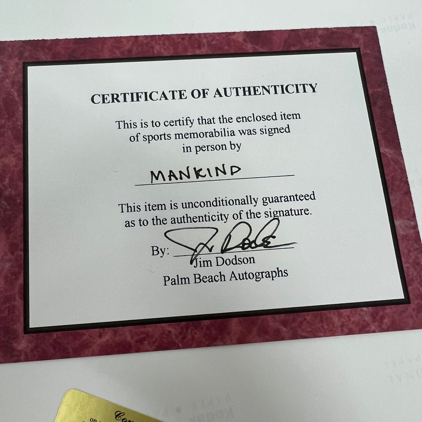 WWE WWF Mankind Mick Foley Signed 8 x 10 Promo Image with COA