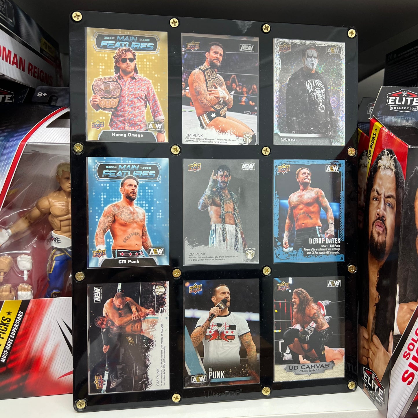 Assorted AEW Cards inside Magnetic Card Case - AEW Upper Deck Cards