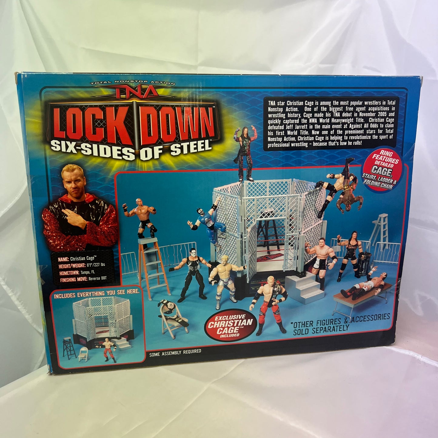 WWE TNA Impact Lock Down Six Sides Of Steel Wrestling Ring 2005 Marvel