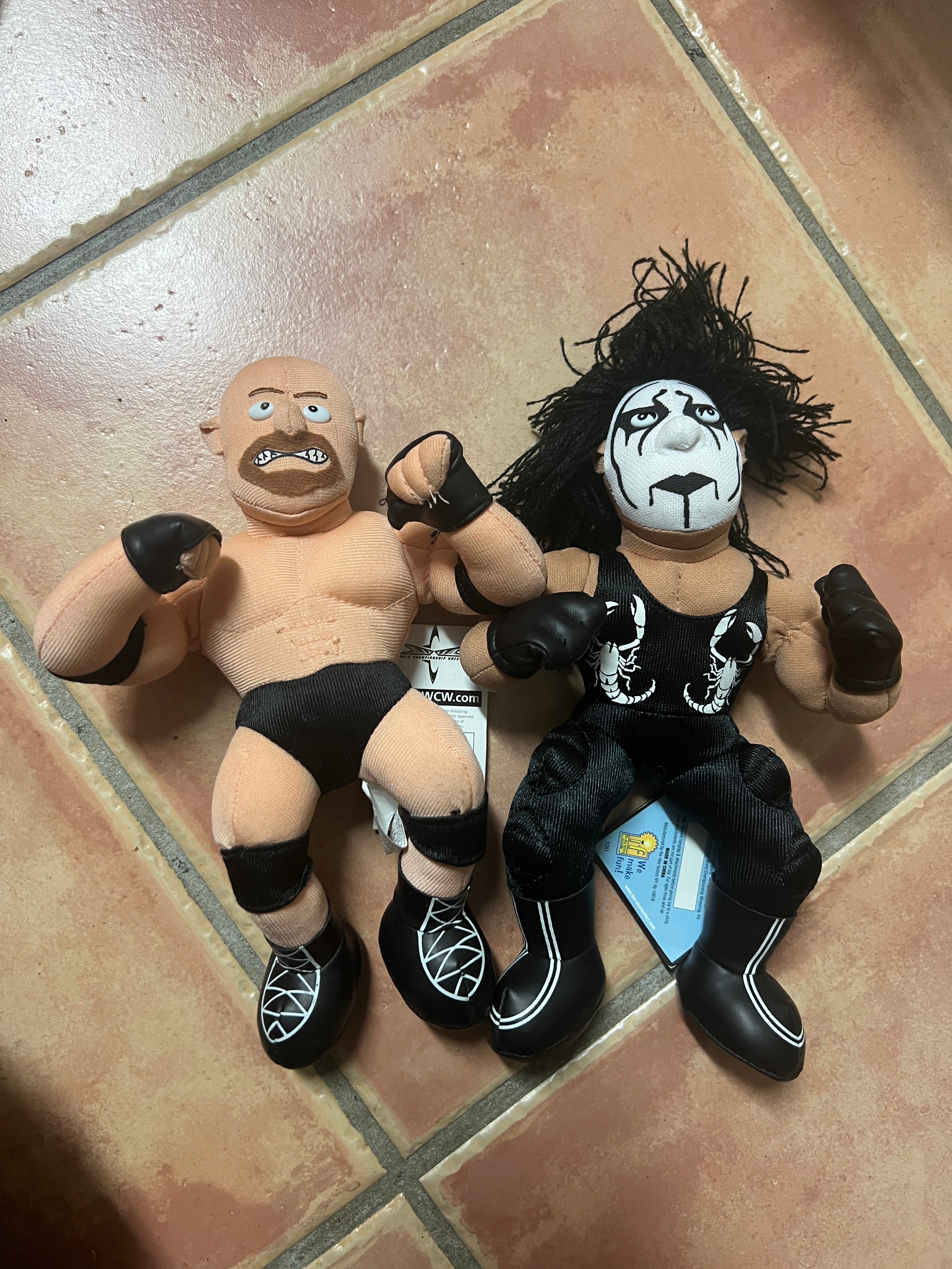 WCW Goldberg Sting Plush x2 Lot WWE
