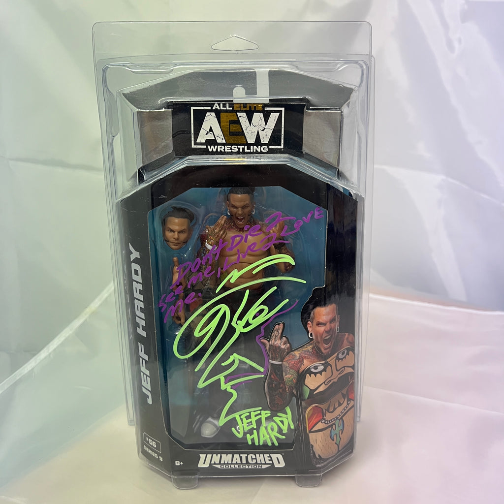 Signed Autographed Jeff Hardy with JSA COA AEW Unmatched 9 Action Figure WWE