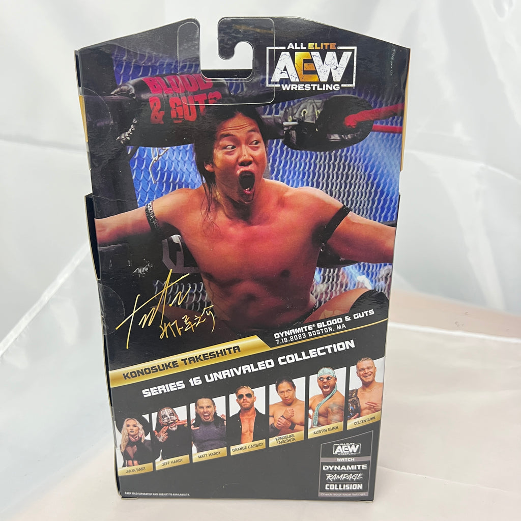 Konosuke Takeshita Signed CHASE AEW Unrivaled 16 Action Figure Scale WWE