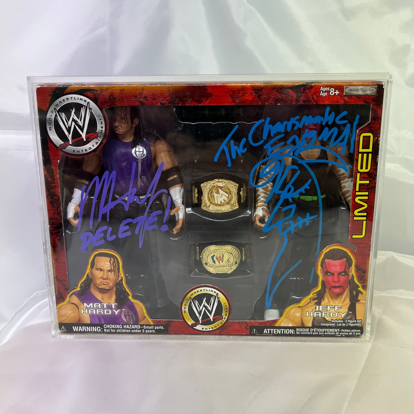 Signed Hardy Boys Jeff Hardy Matt Hardy WWE Limited 2 Pack Action Figures Auto COA