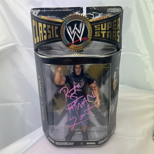 Bret Hart Signed WWE Classic Superstars Action Figure Jakks Series 28