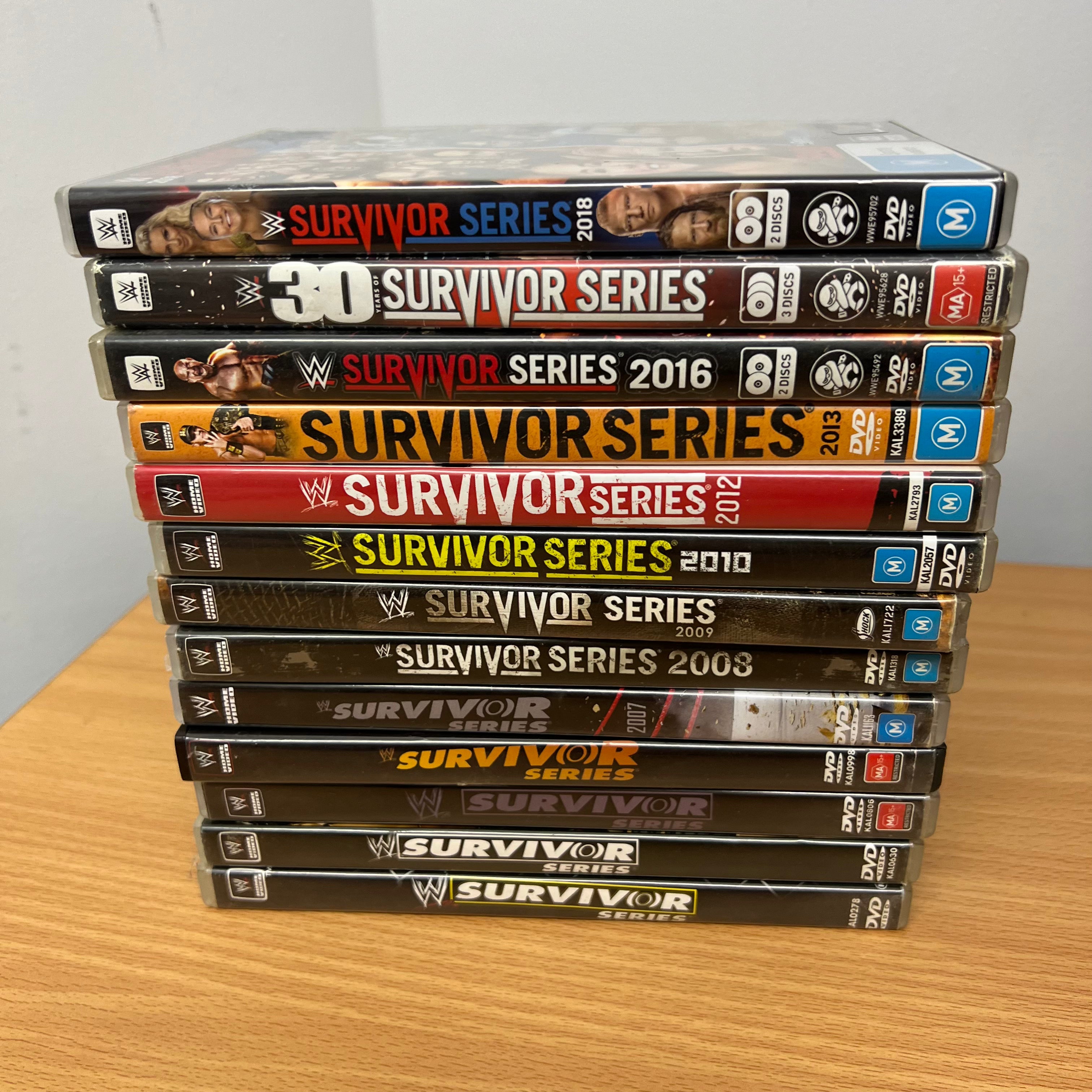 WWE 13x DVDs Survivor Series Set Lot 2003-2010, 12-13, 16-18