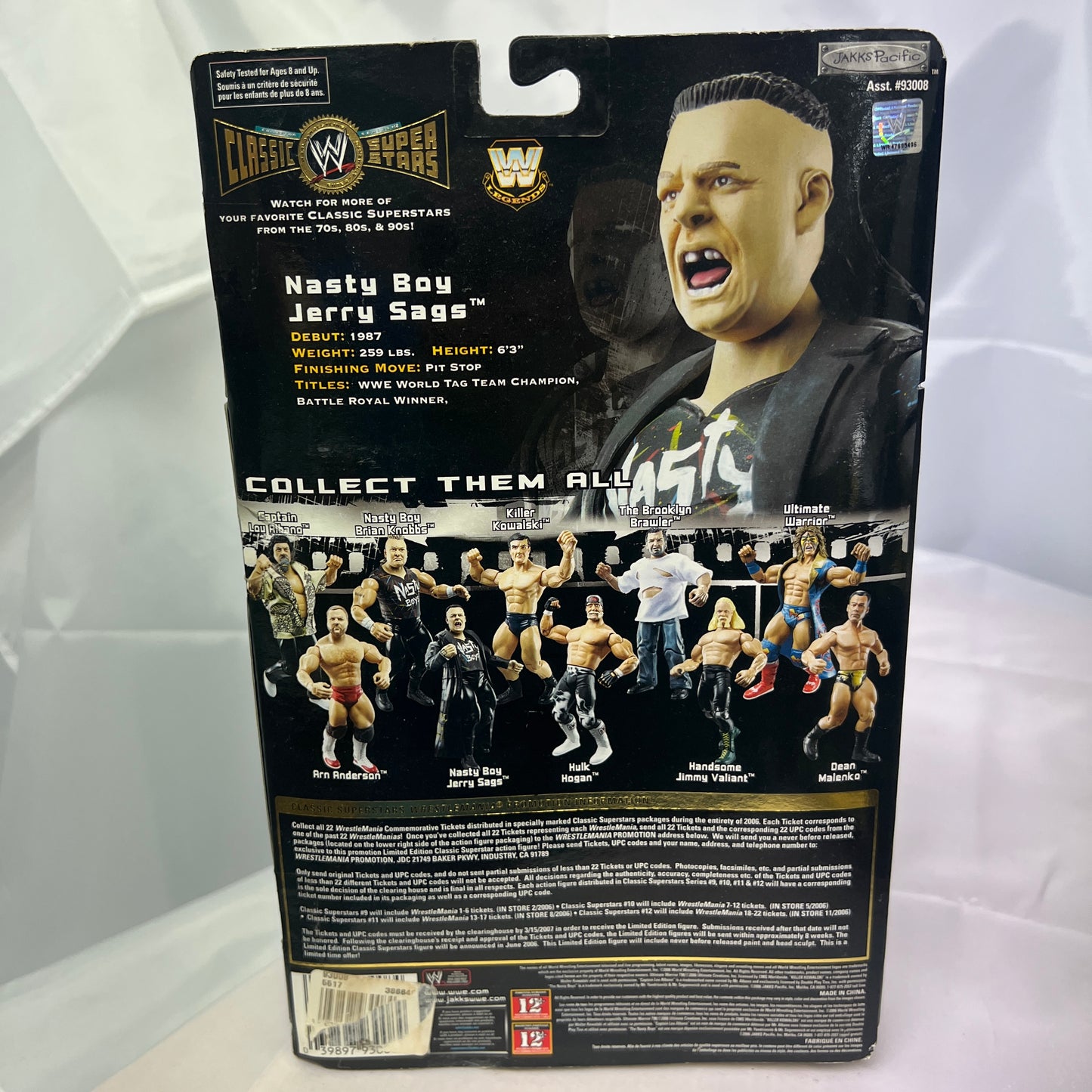 Nasty Boy Jerry Sags WWE Classic Superstars Action Figure Jakks Series 12