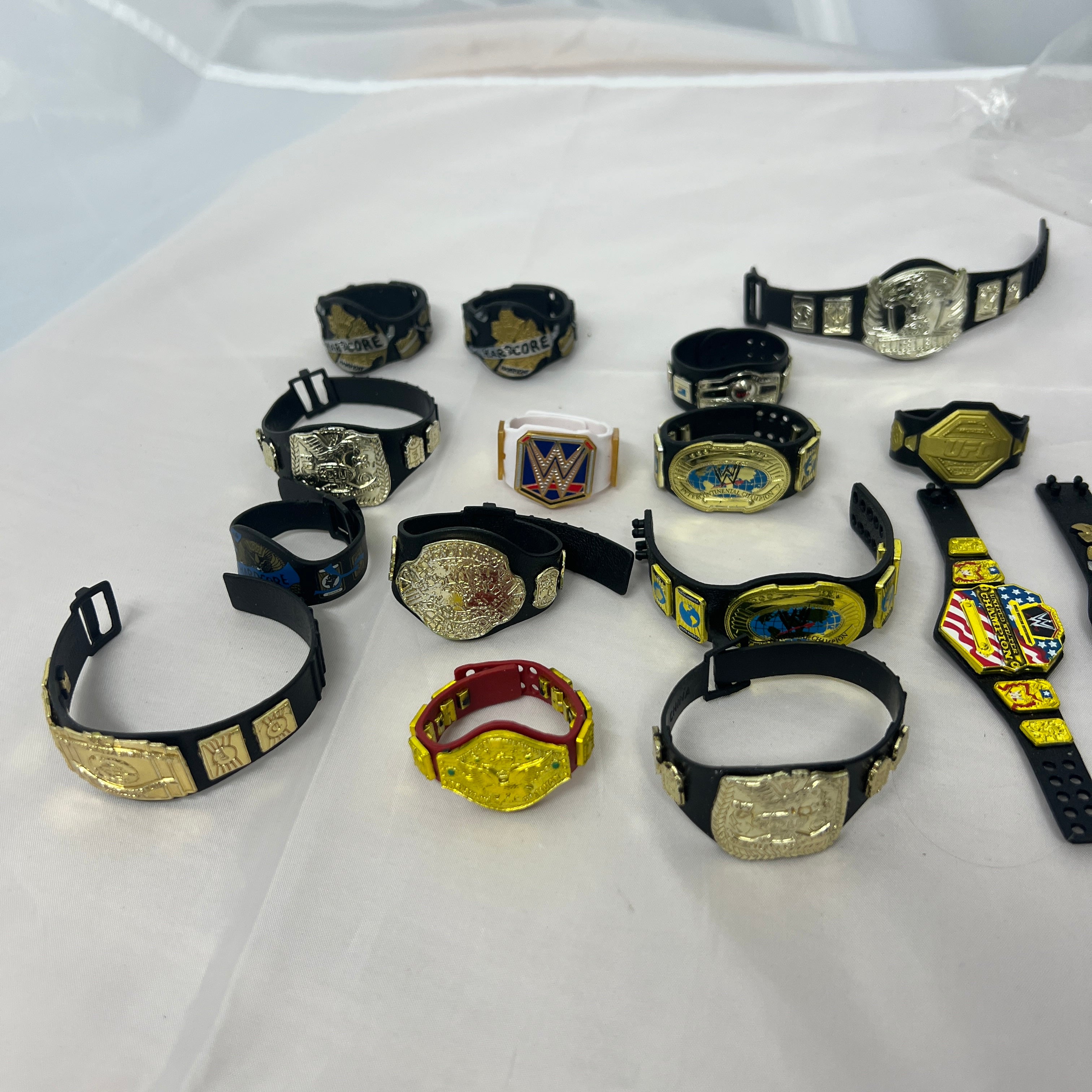WWE 17 x Action Figure Title Belts Mattel Jakks Lot Championships