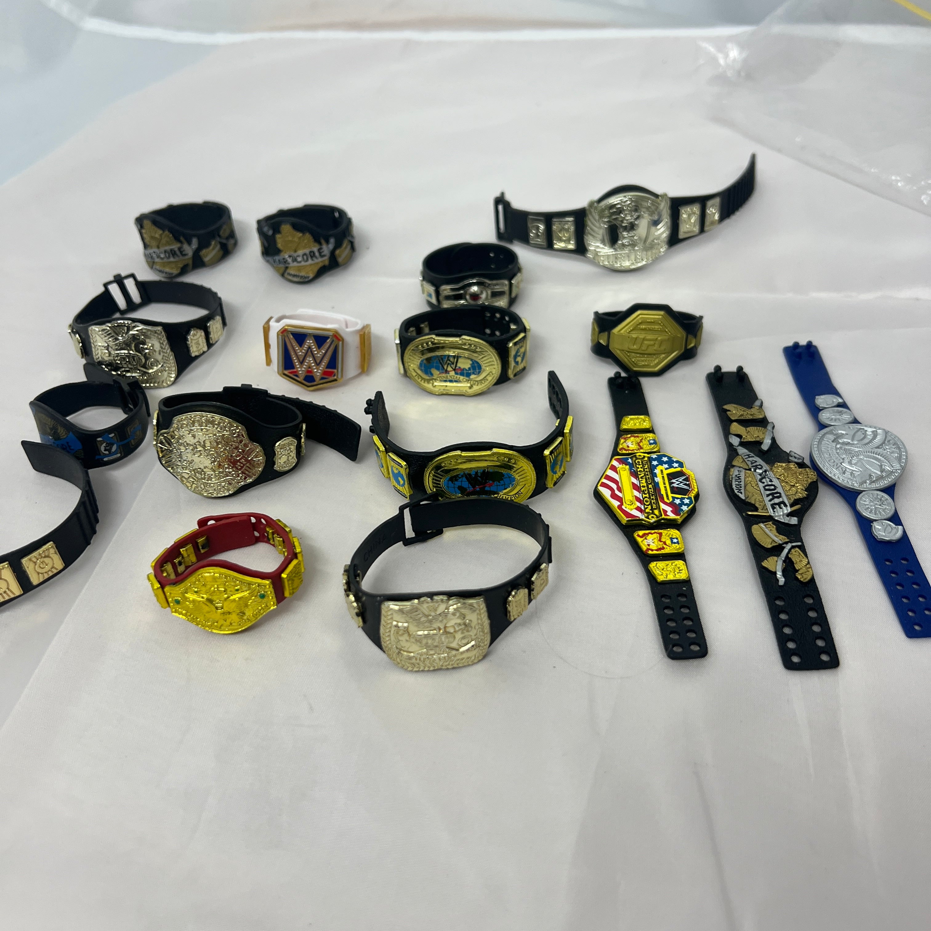 WWE 17 x Action Figure Title Belts Mattel Jakks Lot Championships