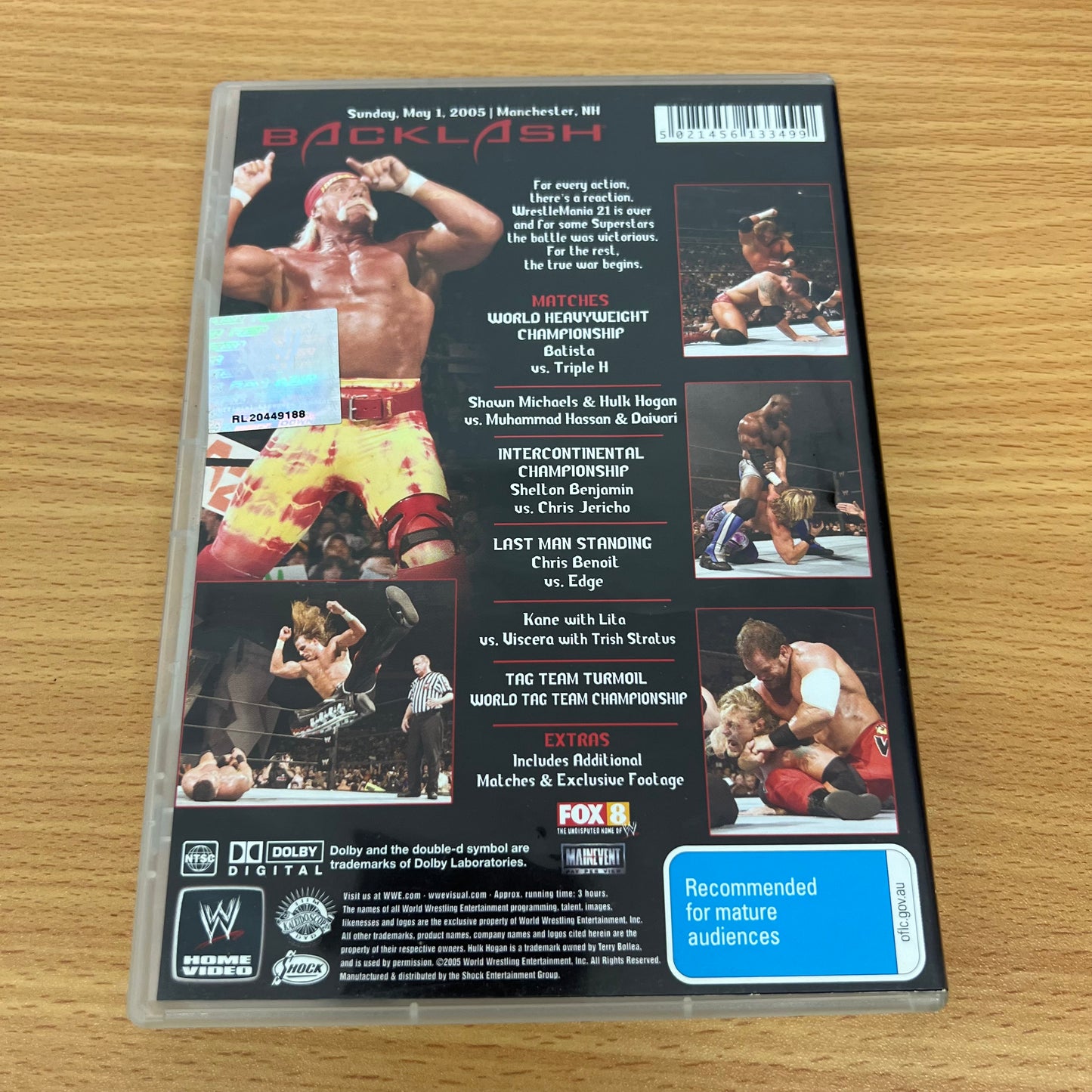 WWE Backlash 2005 Triple H PPV DVD