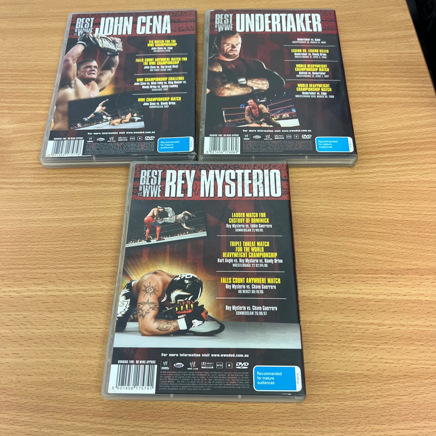 WWE 3x DVDs Best of John Cena, Rey Mysterio, Undertaker