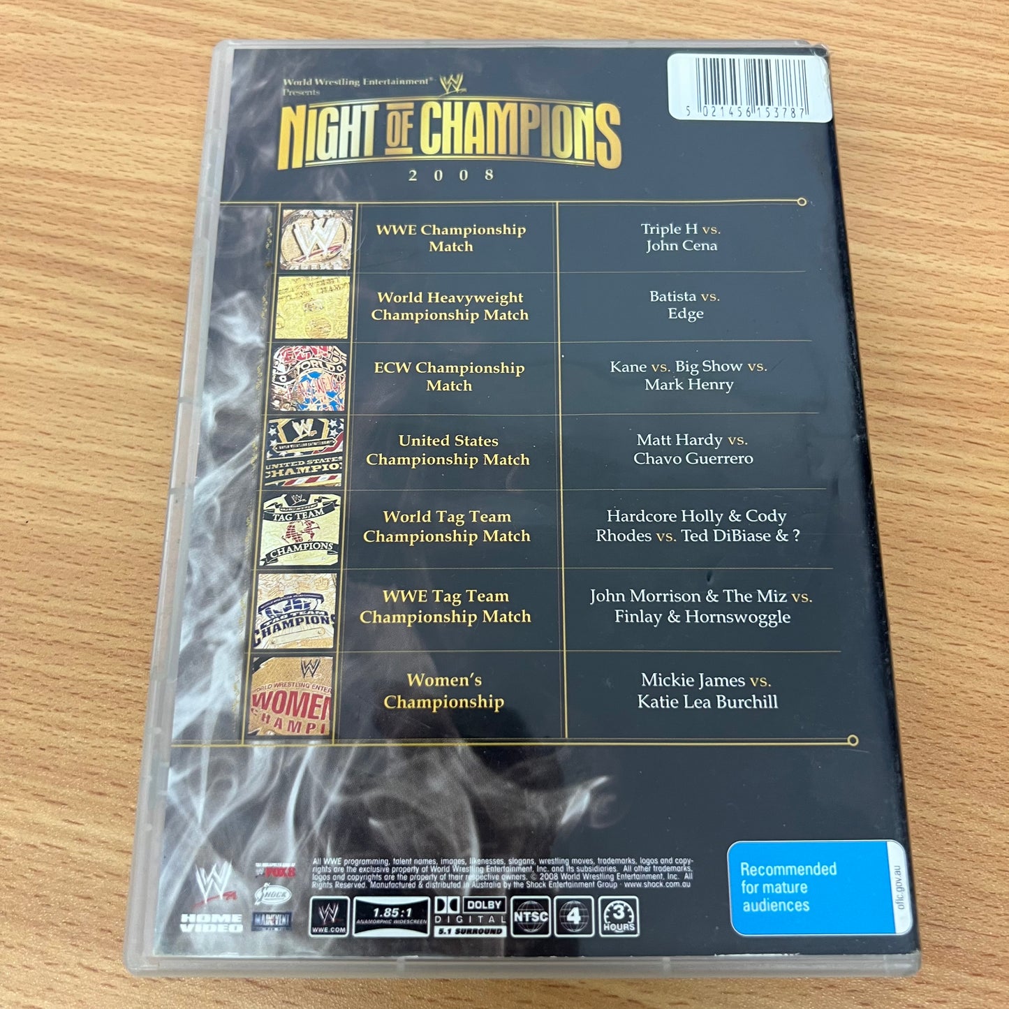WWE DVD Night of Champions 2008 PPV
