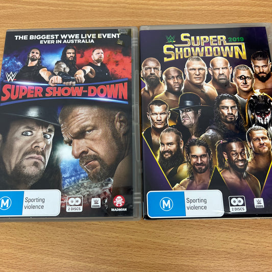 WWE 2x DVD Super Show Down 2018-2019 PPV Lot Bundle