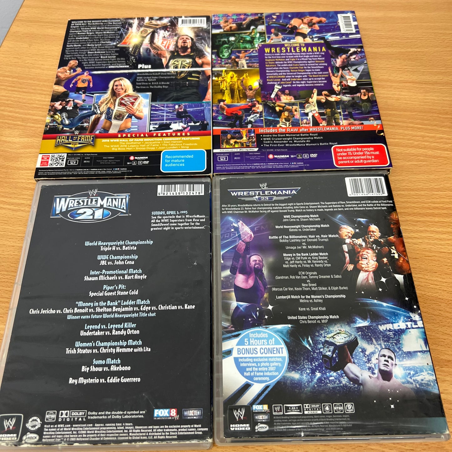 WWE DVD 4 x Wrestlemania Bundle Lot