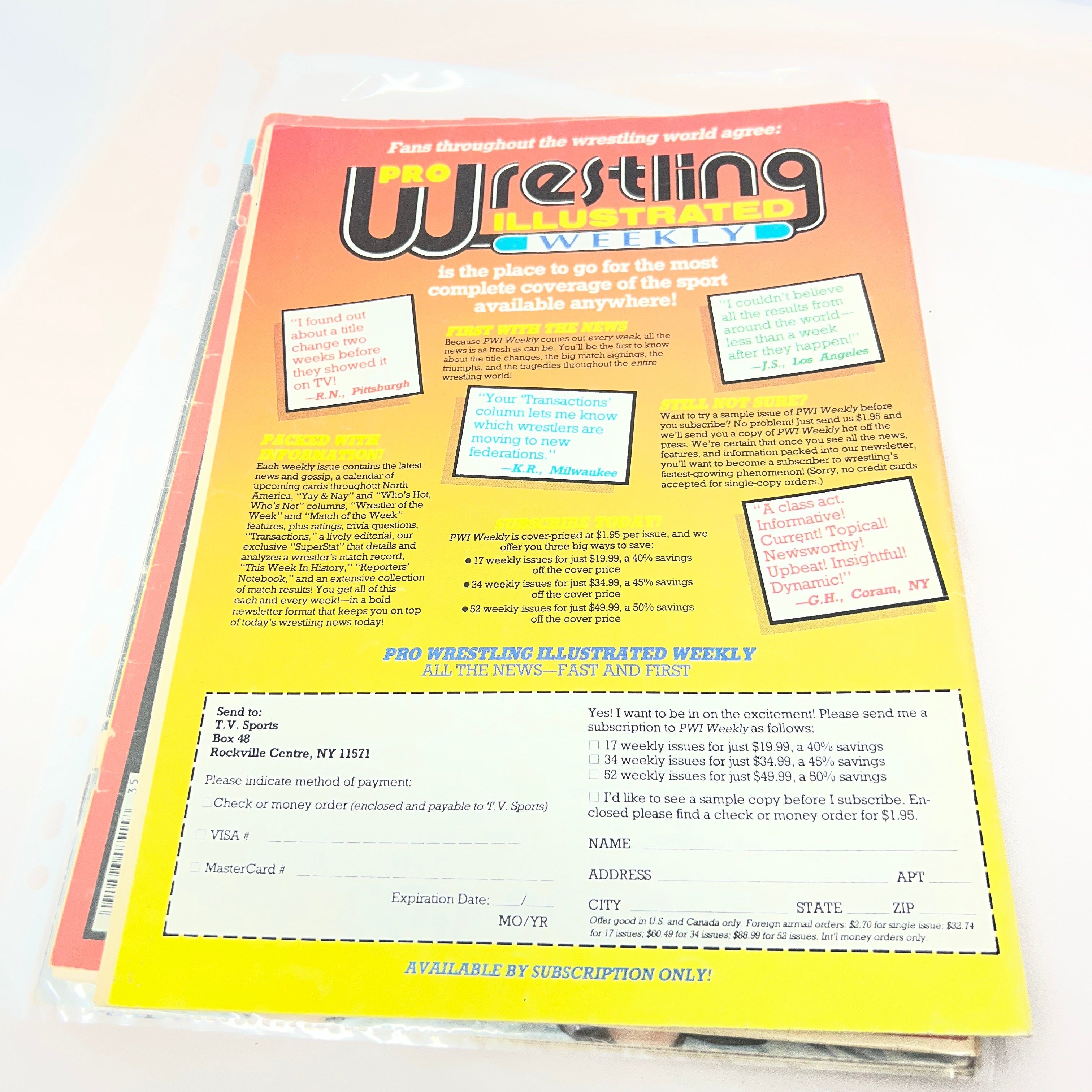 Wrestling USA WWE WWF Magazine Retro Collectable Merchandise