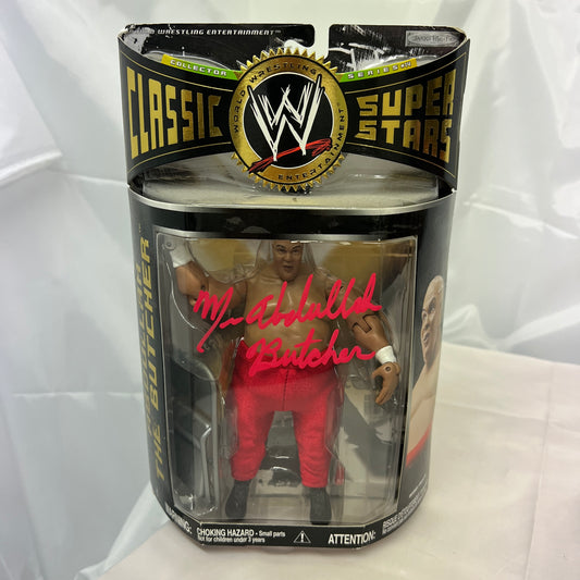 Abdullah The Butcher Signed WWE Classic Superstars Action Figure Jakks Series 14