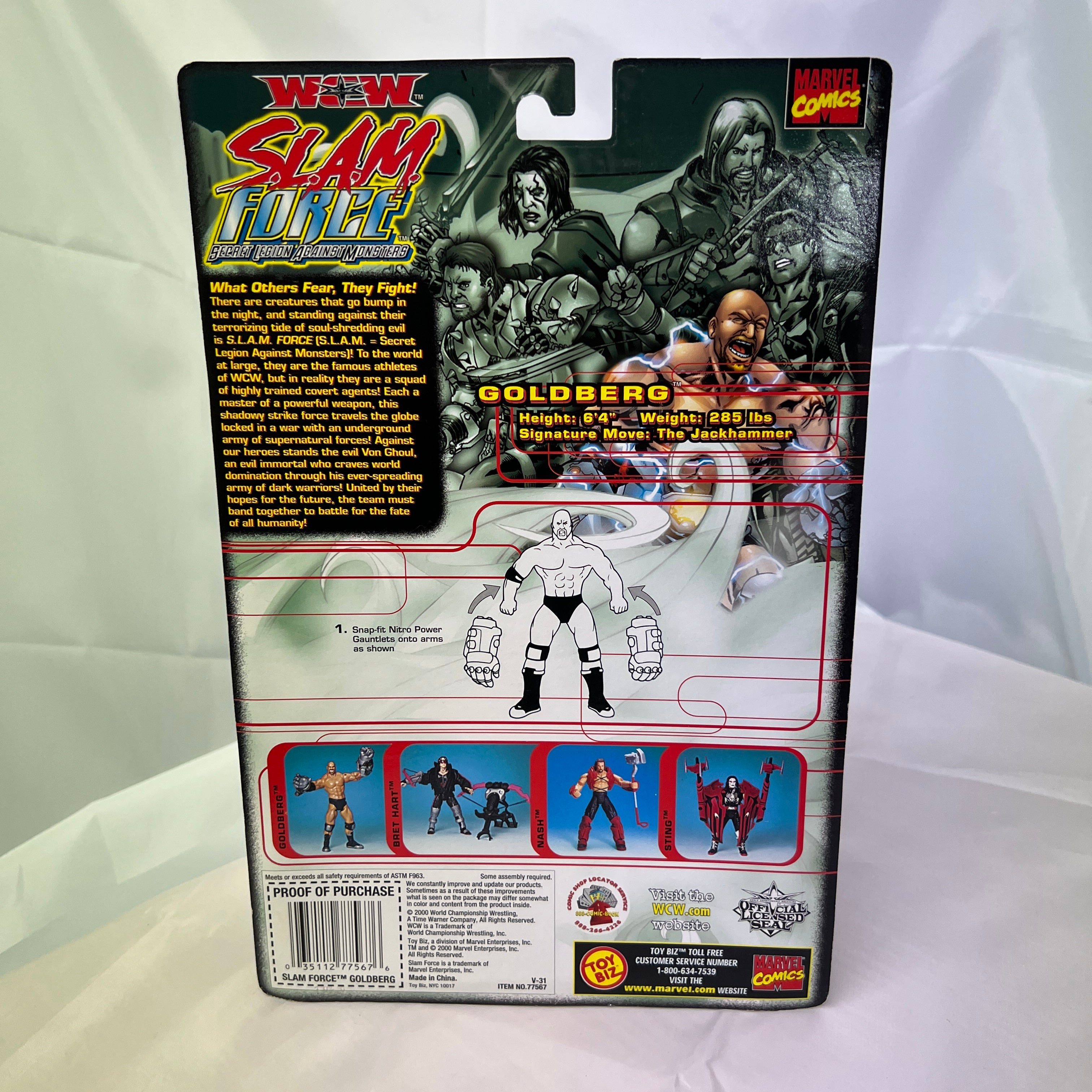 Goldberg WCW Marvel Slam Force Toybiz Action Figure Scale WWE