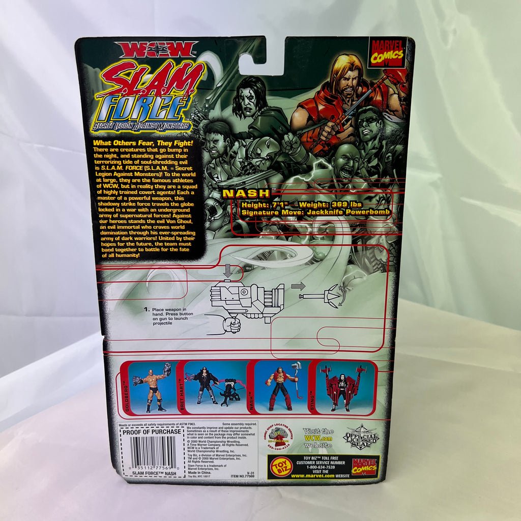 Kevin Nash WCW Marvel Slam Force Toybiz Action Figure Scale WWE