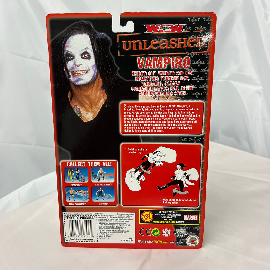 Vampiro WCW Unleashed Toybiz 2001 Action Figure Scale WWE