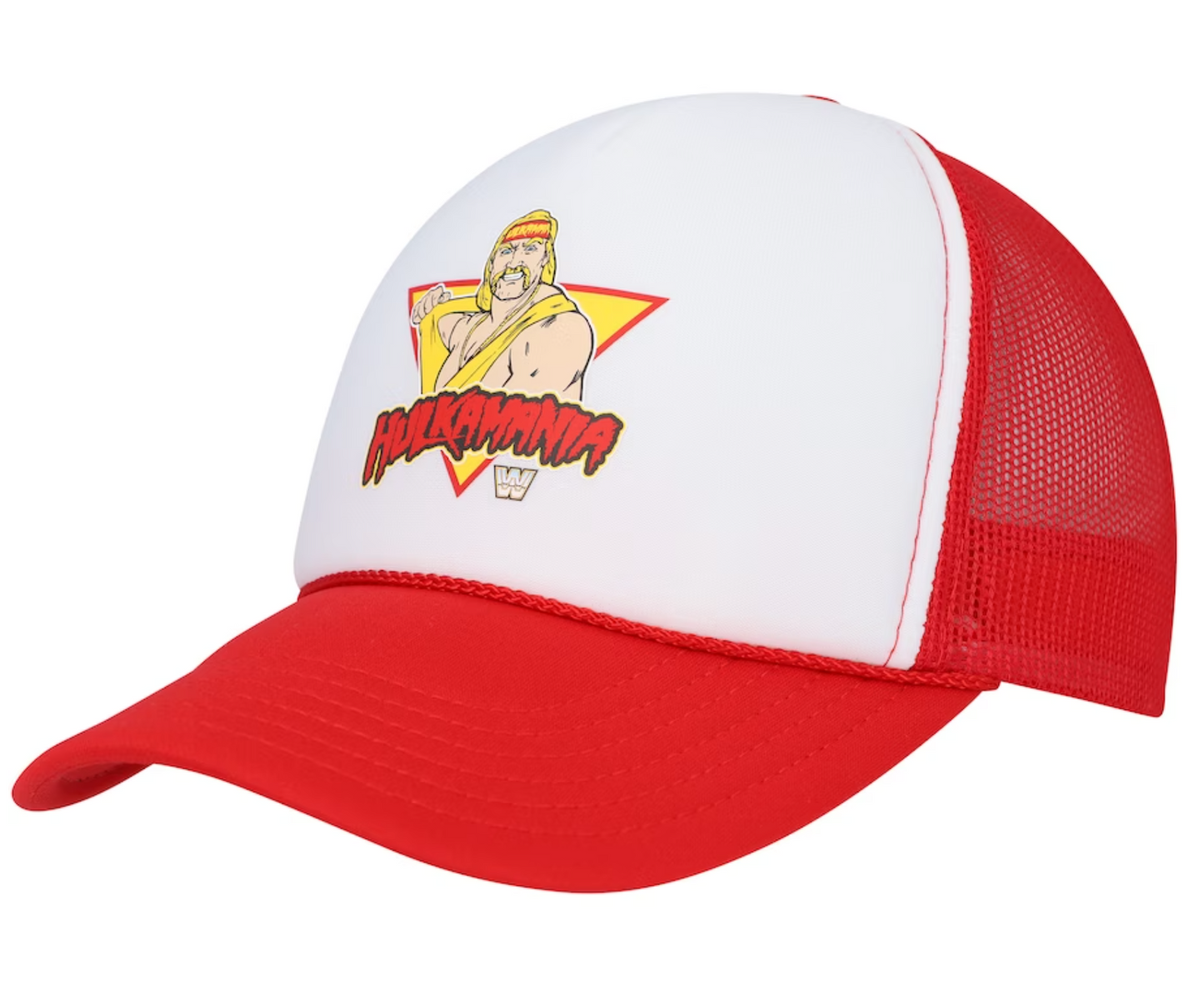 WWE Chalk Line Red/White Hulk Hogan Illustrated Trucker Adjustable Hat