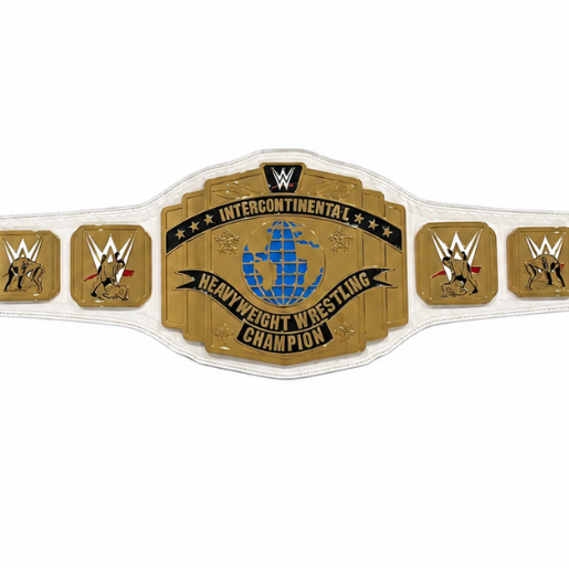 WWE White Intercontinental Scratch Championship Replica Title Belt Authentic