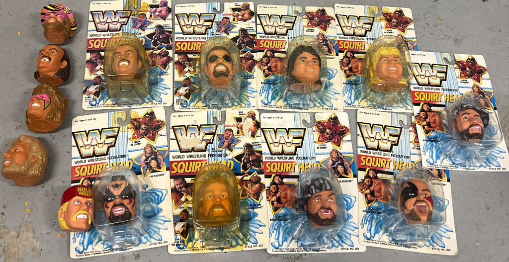 WWF Squirt Heads Bundle 14 Collectable WWE 90s Merchandise Rare
