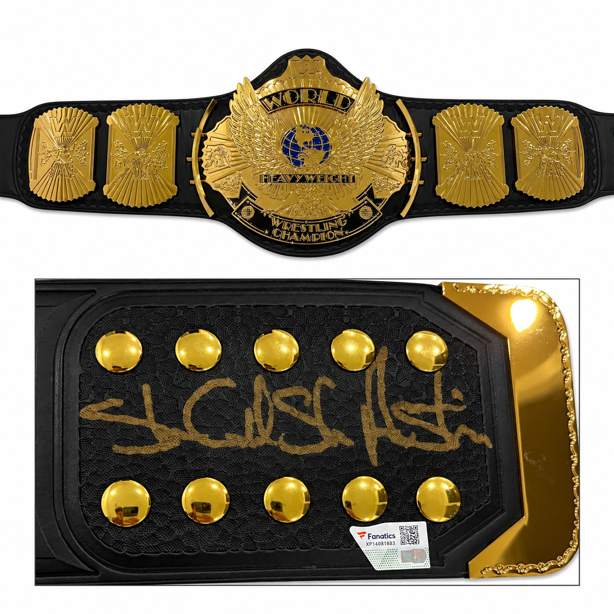 WWE Stone Cold Steve Austin Signed COA Winged Eagle Dual Plated Championship Replica Title Belt Autographed
