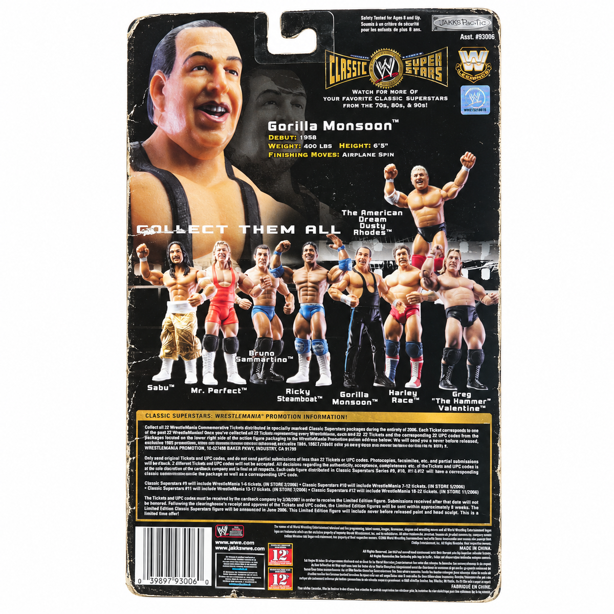 Gorilla Monsoon WWE Classic Superstars Jakks Action Figure
