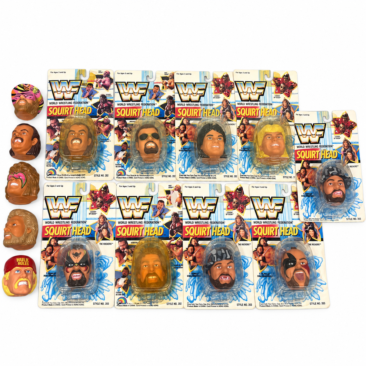 WWF Squirt Heads Bundle 14 Collectable WWE 90s Merchandise Rare