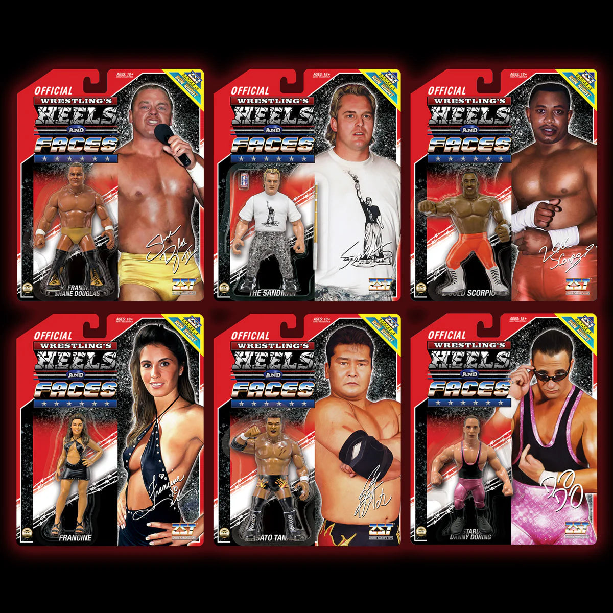 PREORDER Set Of 6 Bonus Danny Doring Heels and Faces Series 6 Retro Action Figures WWE