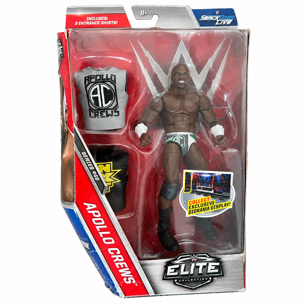 Apollo Crews WWE Elite 49 Action Figure Mattel Dmg Box