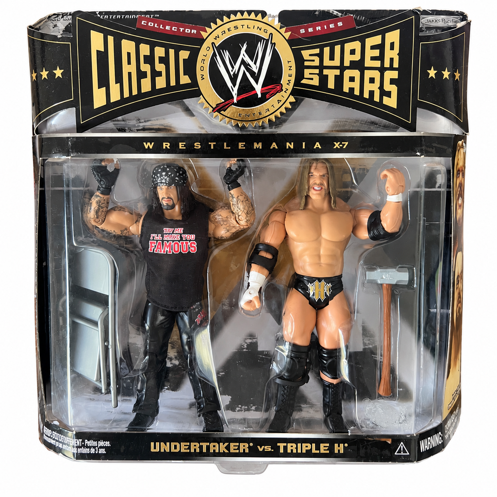 Undertaker Triple H WWE Wrestlemania 17 Classic Superstars 2 Pack Action Figures Jakks