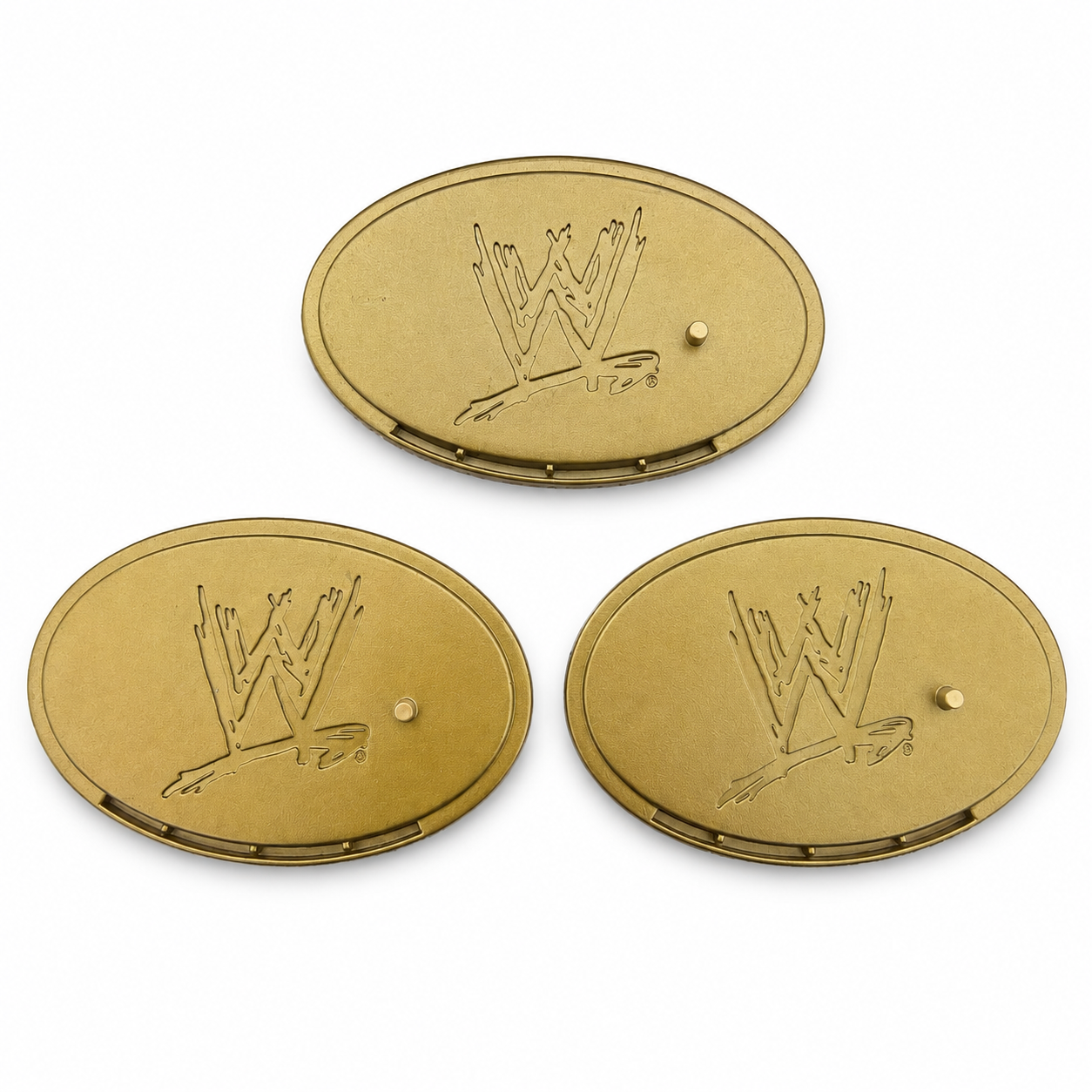 3 x WWE Mattel Gold Defining Moments Action Figure Stands