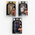 x3 Brian Cage, Shawn Spears, John Silver Autographed AEW Action Figures WWE