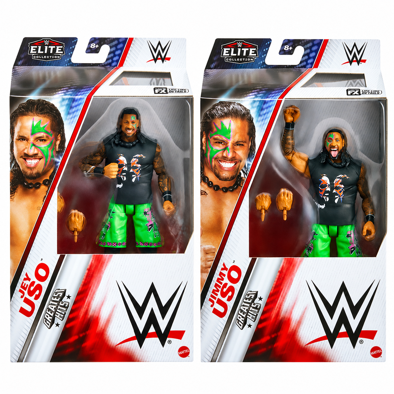 Jey Uso Jimmy Uso Usos WWE Elite Greatest Hits Bundle Action Figures Mattel