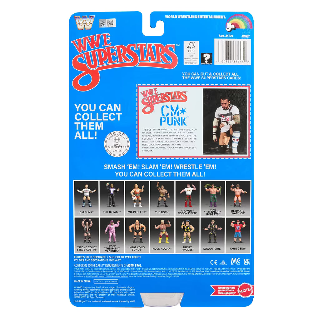 CM Punk WWE LJN Series Action Figure Mattel Retro