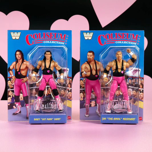 WWE Coliseum Collection Bret Hart and Jim The Anvil Hart Foundation Ultimate Edition 2 Pack