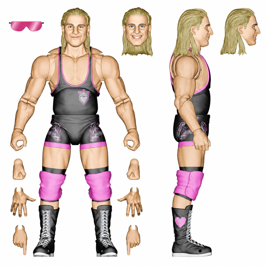PREORDER Owen Hart AEW Exclusive Supreme Action Figure Pink and Black Jazwares WWE