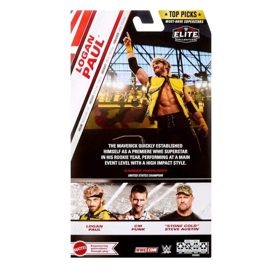 damaged box Logan Paul - WWE Elite Top Picks Series Action Figure