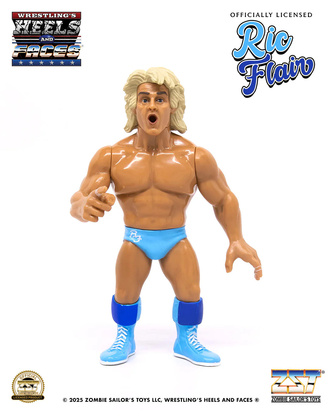 Ric Flair - Heels and Faces (Baby Blue) - Scale Retro Action Figure WWE