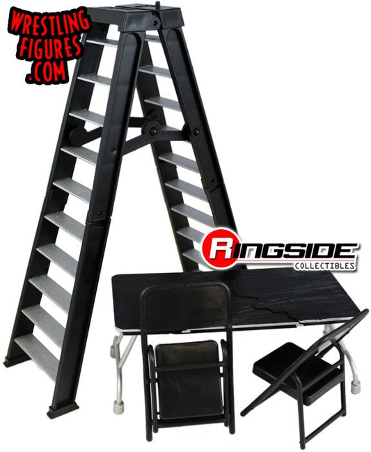 Ultimate Ladder & Table Playset (Black) - Wrestling Figure Accessory Playset WWE AEW