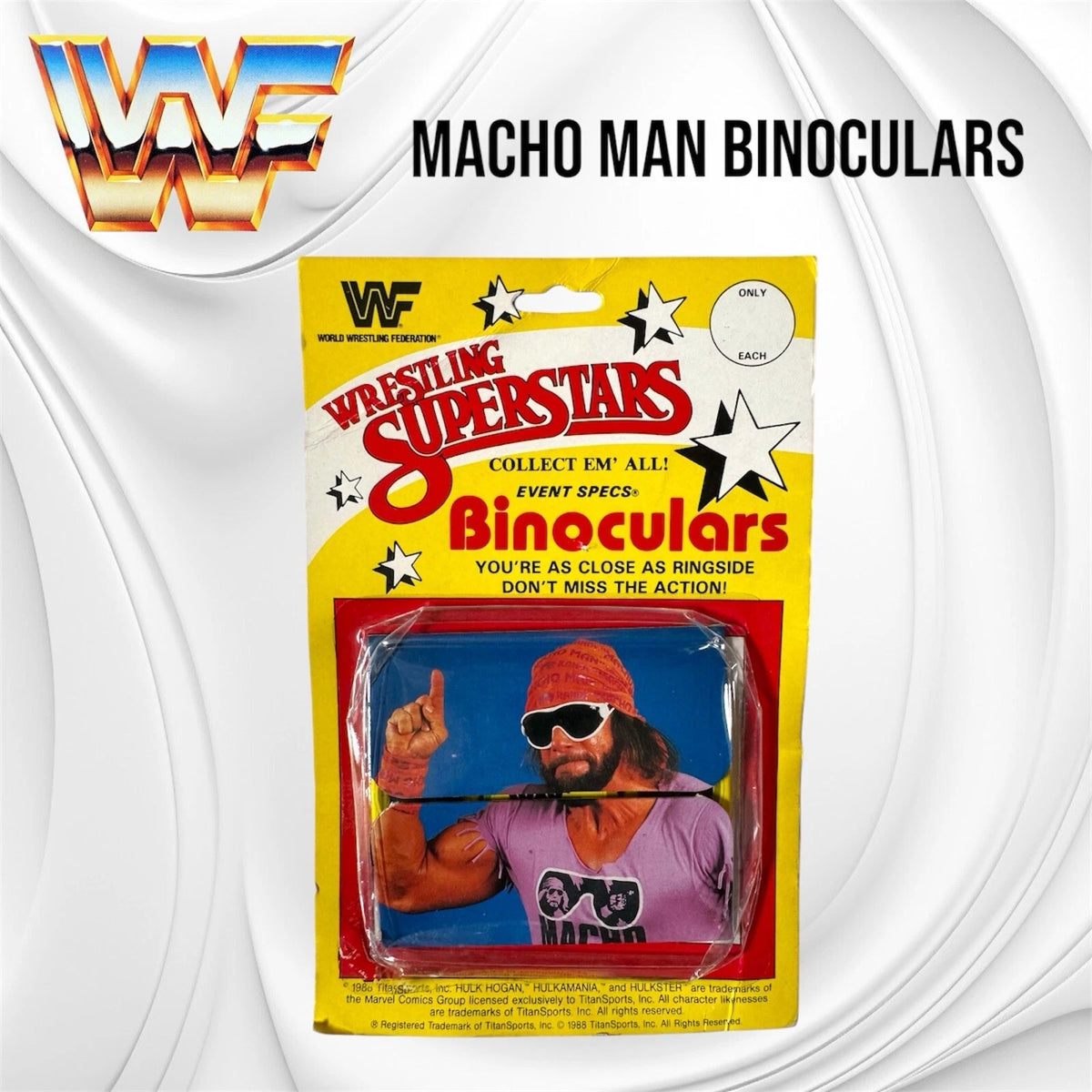 WWF LJN MACHO MAN RANDY SAVAGE Binoculars Hogan MOC Wrestling Superstars 1980's
