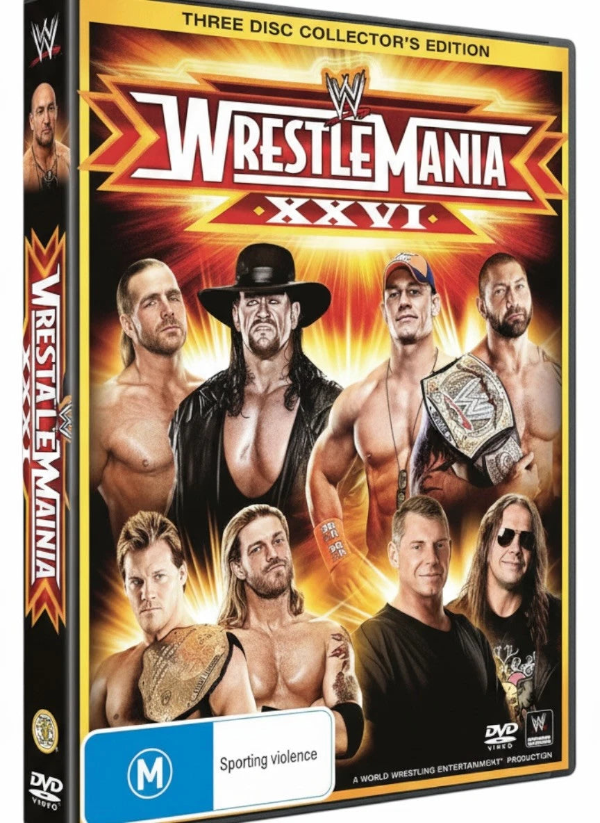 WWE WrestleMania XXVI 26 DVD 3 Disc Collector's Edition Region 4 Used