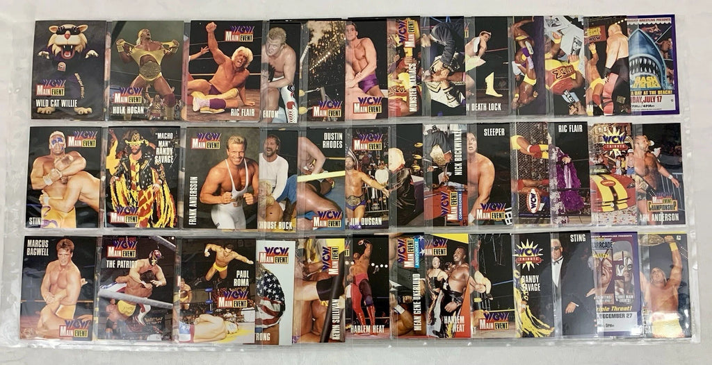 WCW Main Event by Cardz (1995) Full Set, 1-100 cards Hulk Hogan case Cardz WWE
