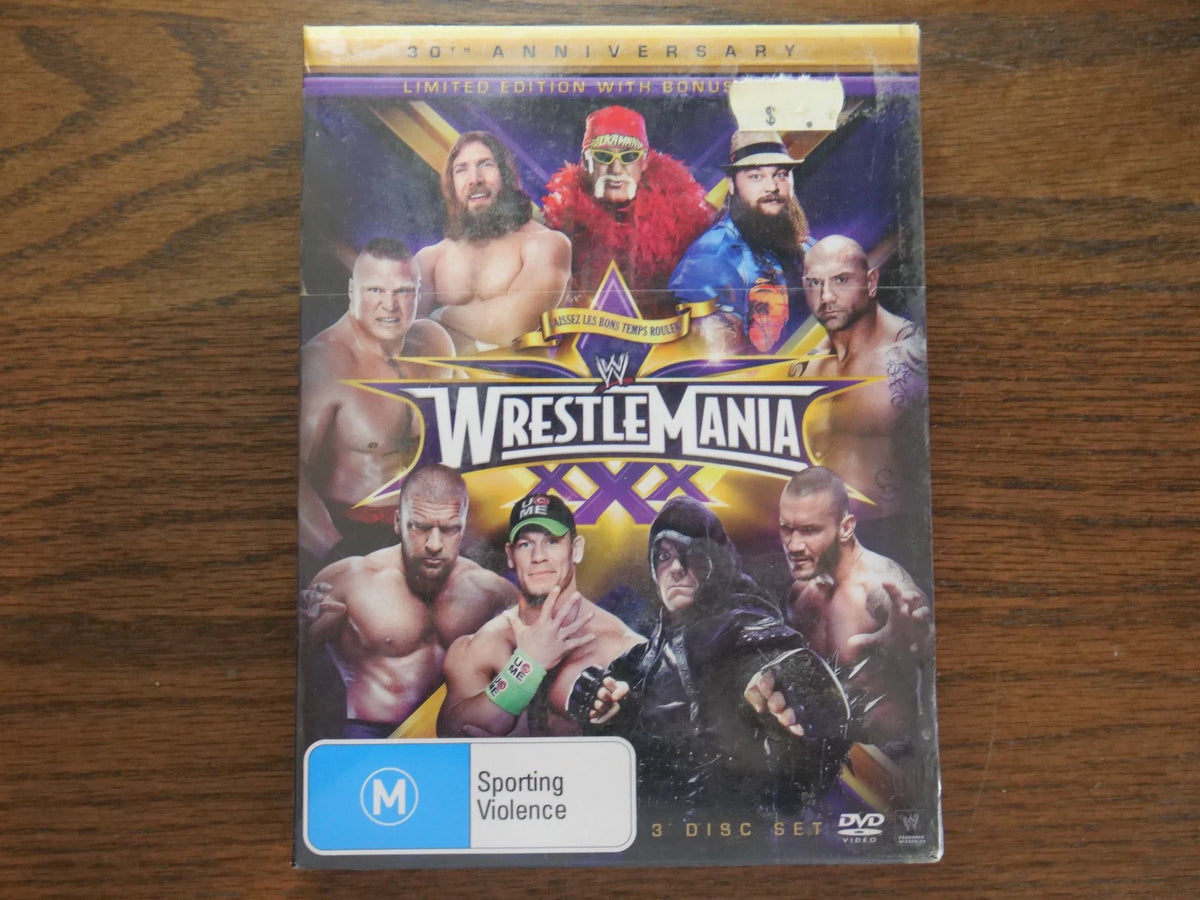 Wrestlemania XXX 30 Limited Edition With Book (DVD, Region 4) 3 Disc Set Sealed