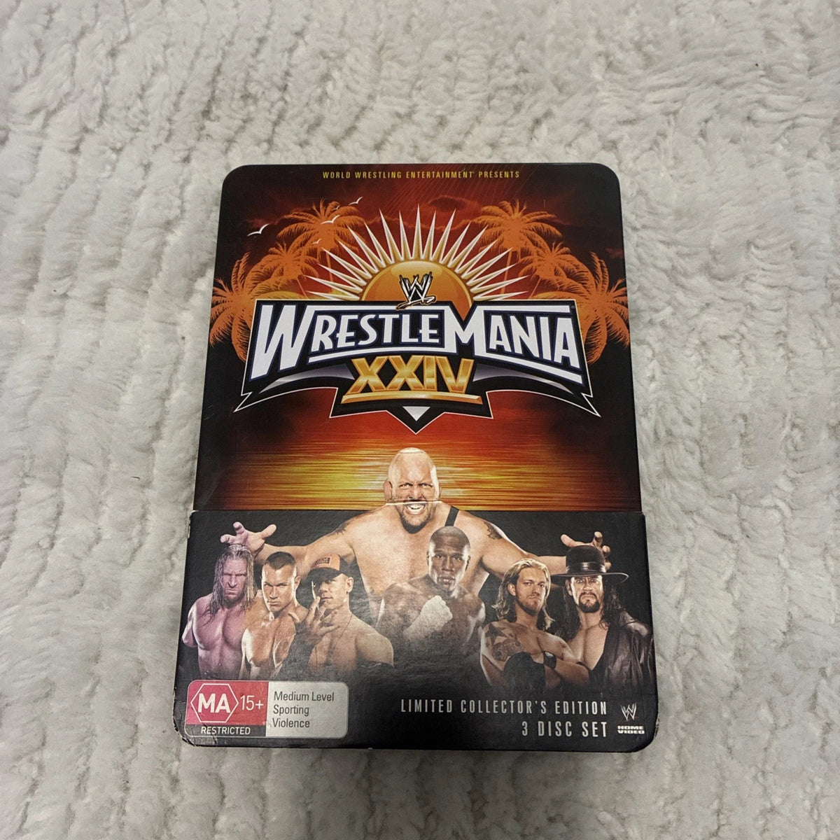 WWE WrestleMania XXIV Limited Edition Steelbook DVD + Senitype + Slipcover R4